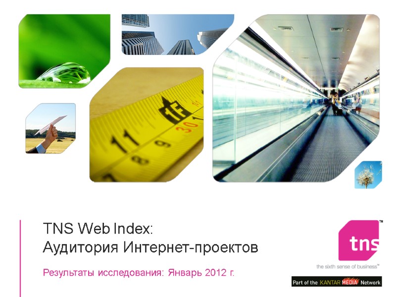 1 TNS Web Index: Аудитория Интернет-проектов Результаты исследования: Январь 2012 г.